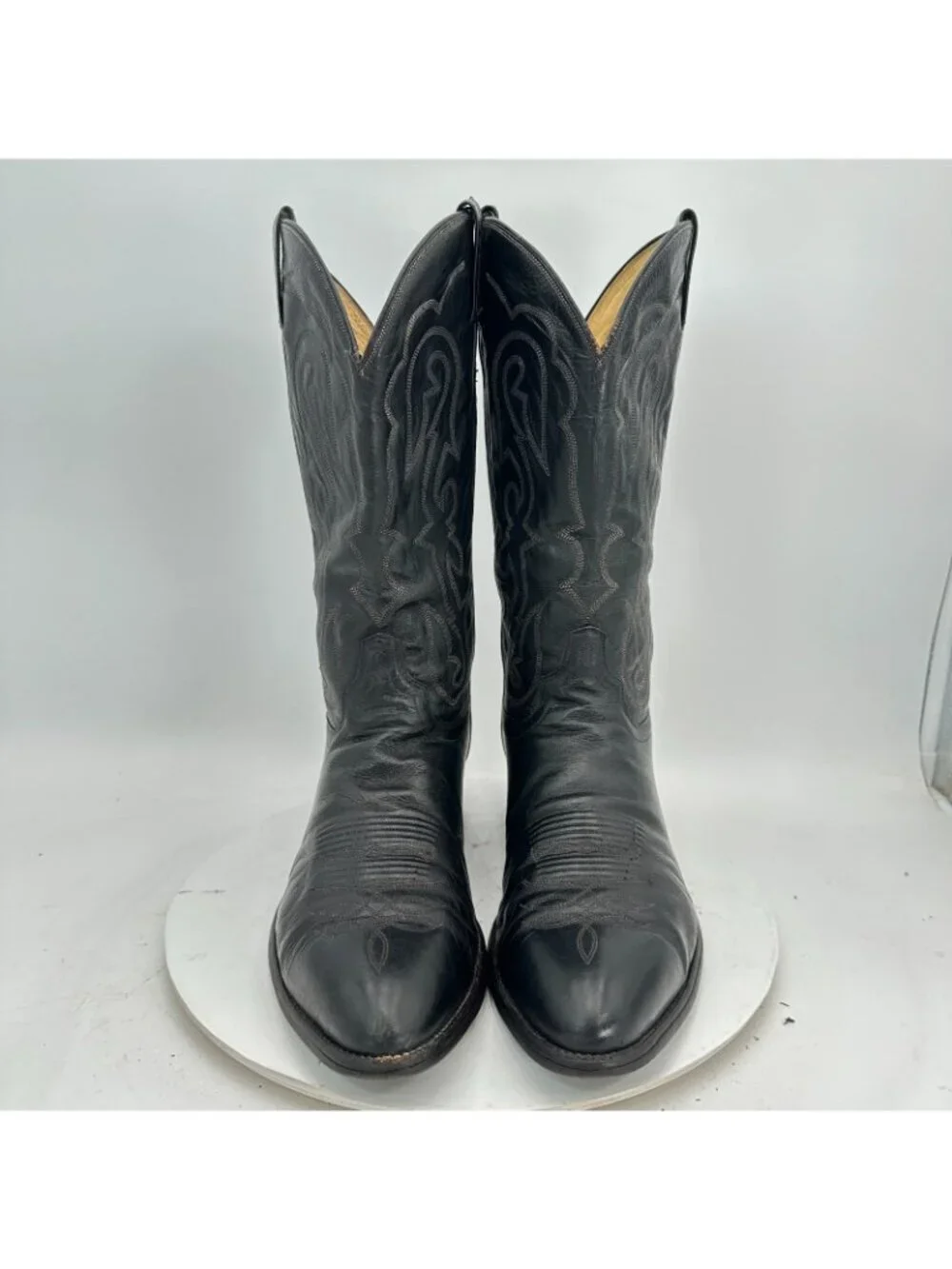 Kenny Rogers Men Size 12D Black Leather Pull On Western Cowboy Boot